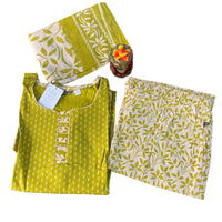 Leaf Charm Cotton  kurti set