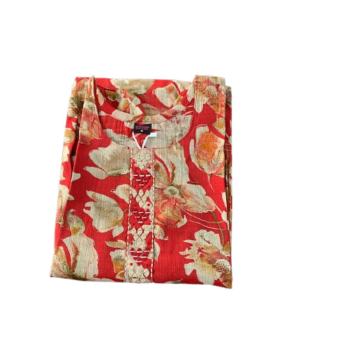 Scarlet Blossom Straight Kurta