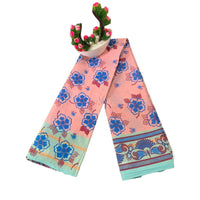 Mulmul Cotton Floral Block Print Saree