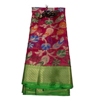 Banarasi Kora Organza Floral Jaal Saree