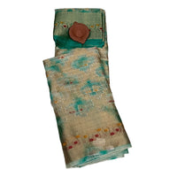 Organza Linen-Silk Batik Print Saree