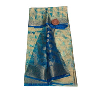 Organza Linen-Silk Batik Print Saree