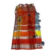Chanderi Silk-Cotton Multi-Stripe Pallu Saree