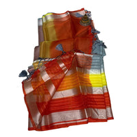 Chanderi Silk-Cotton Multi-Stripe Pallu Saree