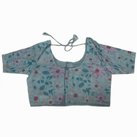 Pastel Printed  Non-Padded Readymade Blouse