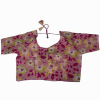 Pastel Printed  Non-Padded Readymade Blouse
