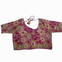 Pastel Printed  Non-Padded Readymade Blouse