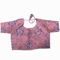 Pastel Printed  Non-Padded Readymade Blouse