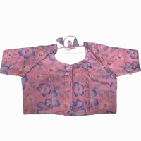 Pastel Printed  Non-Padded Readymade Blouse