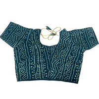 Indigo Weave Non-Padded Readymade Blouse