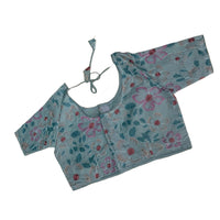 Pastel Printed  Non-Padded Readymade Blouse