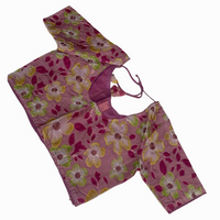 Pastel Printed  Non-Padded Readymade Blouse