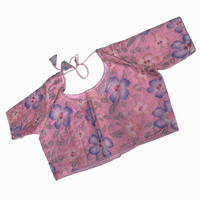 Pastel Printed  Non-Padded Readymade Blouse