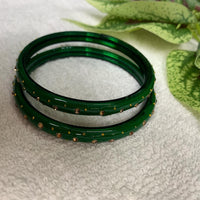 Emerald Aura Bloom Bangles Kada