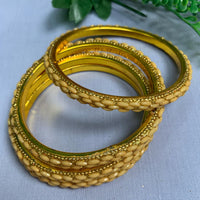 Golden Pearl Weave Bangle Set