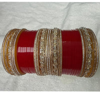 Bridal Designer Crystal & Lac Bangle Set