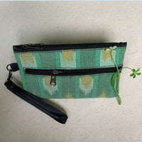 Ikat fabric pouch