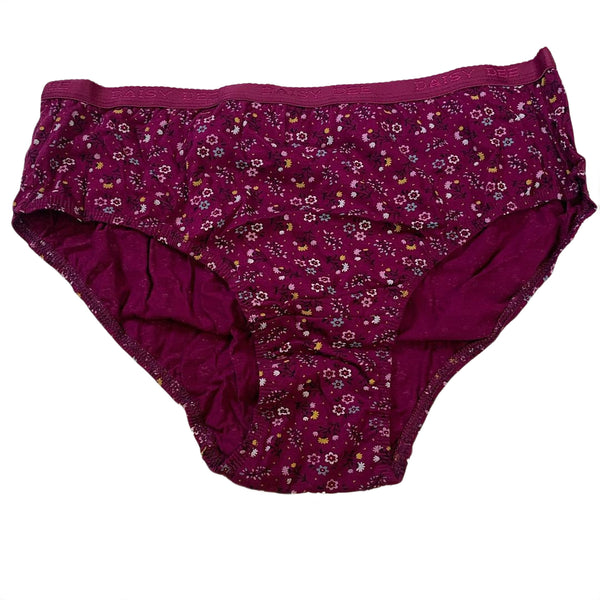 Floral-printed cotton hipster panty