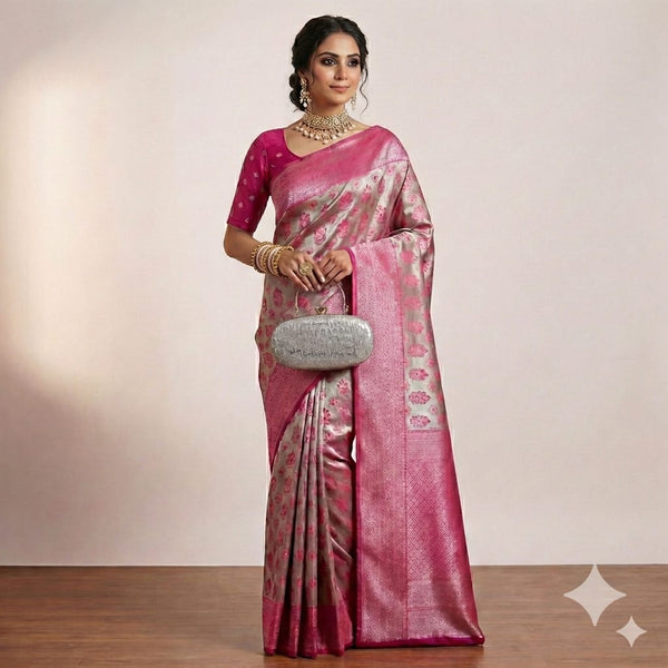 Rosy Mist Designer Pattu Saree.