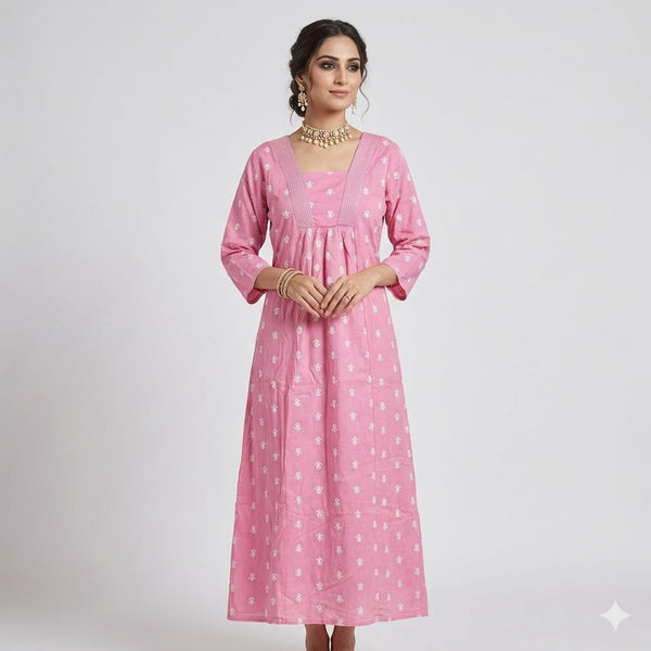 Rosy Petal Flare Dress