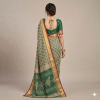 Summer Mist Floral Cotton Saree