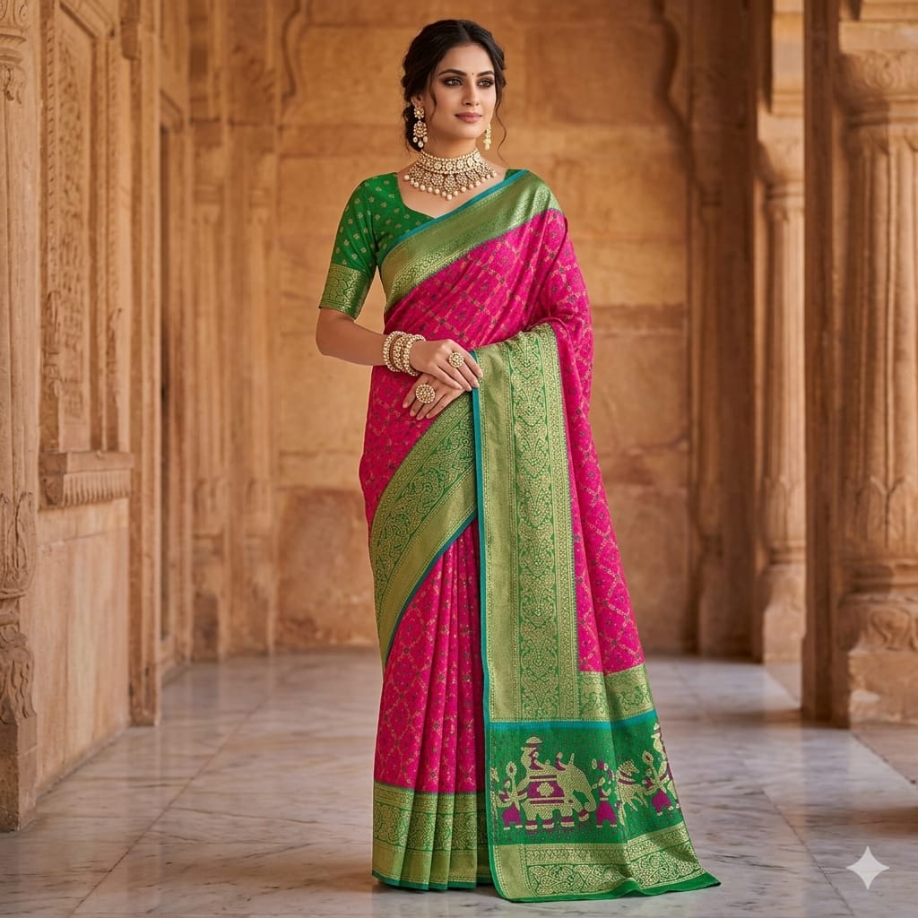 Rathostava Foil Print Saree.