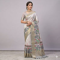 Lotus Printed Saree