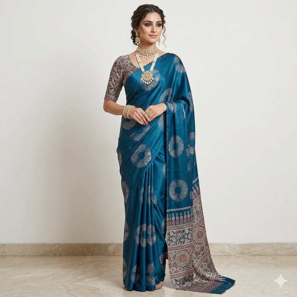 Navy blue fancy saree