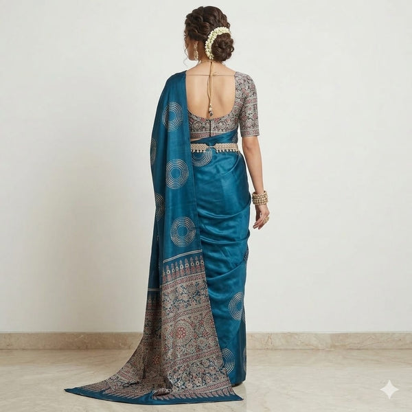 Navy blue fancy saree