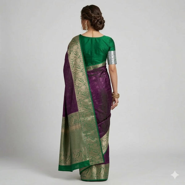Neelabari Rekha Pattu Border Saree