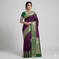 Neelabari Rekha Pattu Border Saree