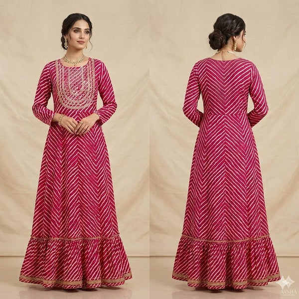 Leheriya Printed Long Frock