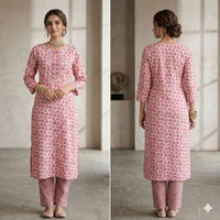 Blush Leaf Grace Kurta Pant Set