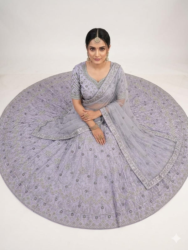 Midnight Bloom Semi-Net Lehenga Set