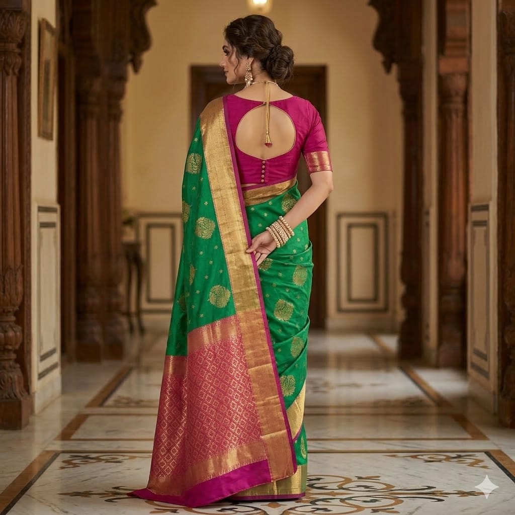 Teal Knchana Charm Saree