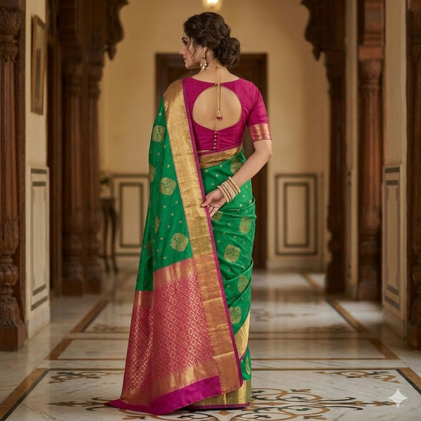 Teal Knchana Charm Saree