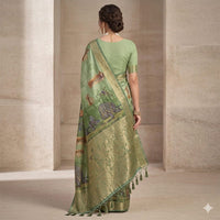 Soft sage green Saree