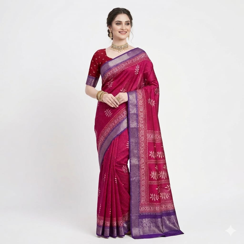 Bhagalpur Leaf Fancy Saree