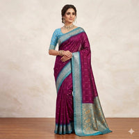 Mayura Veena Jacquard Border Saree