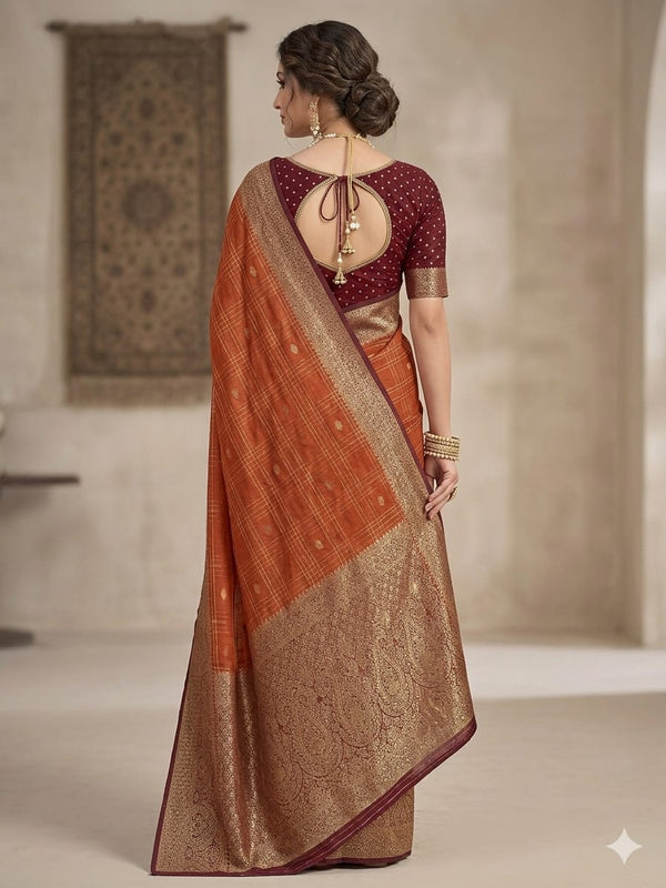 Sindhoora Rekha Kanjeevaram Saree