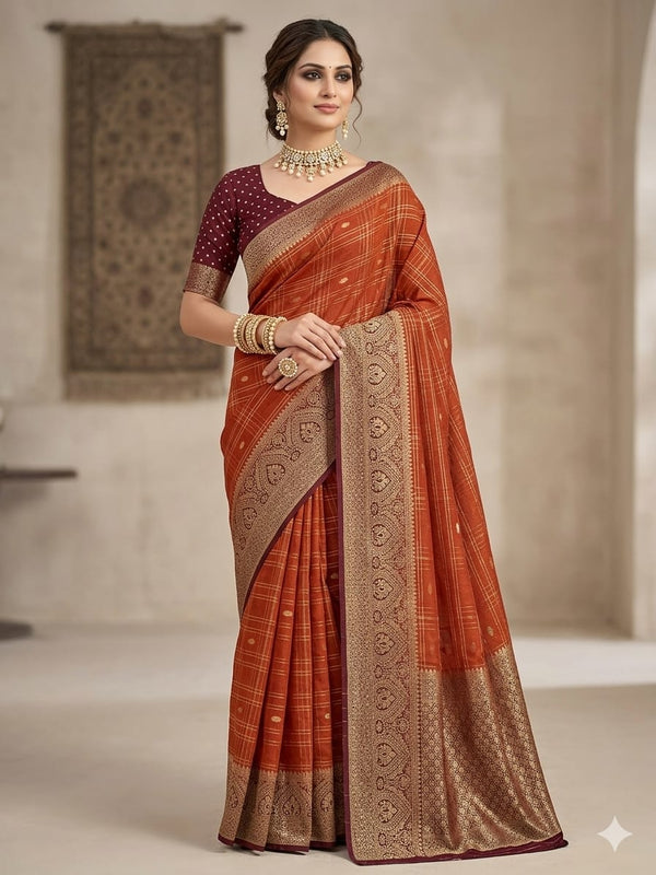 Sindhoora Rekha Kanjeevaram Saree