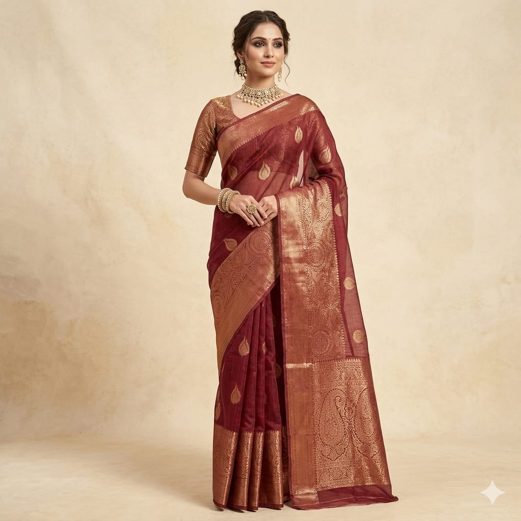 Gulabi Chandra Rekha Saree