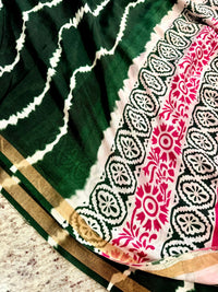 Indigo Ajrakh ikkat Saree