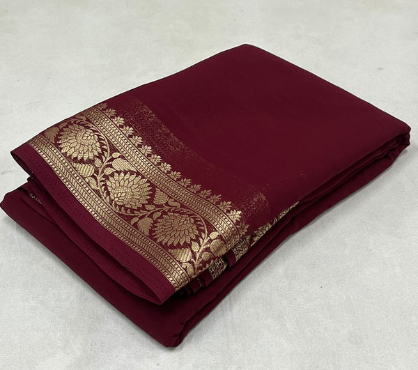 Ruby Zari Floral Saree