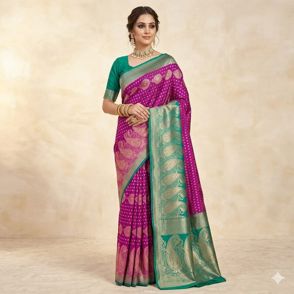 Peacock Amethyst Saree