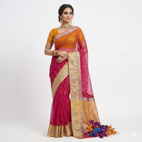 Sinduri Lehariya Glow Saree.