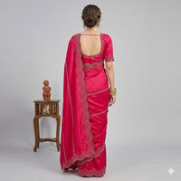 Zarkan Stone Work Border Saree.
