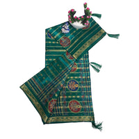 Green Regal Blossom Cotton Saree.