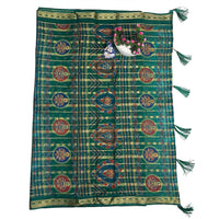 Green Regal Blossom Cotton Saree.