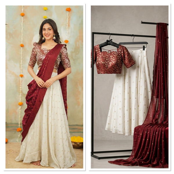 South-style Kanjivaram silk lehenga